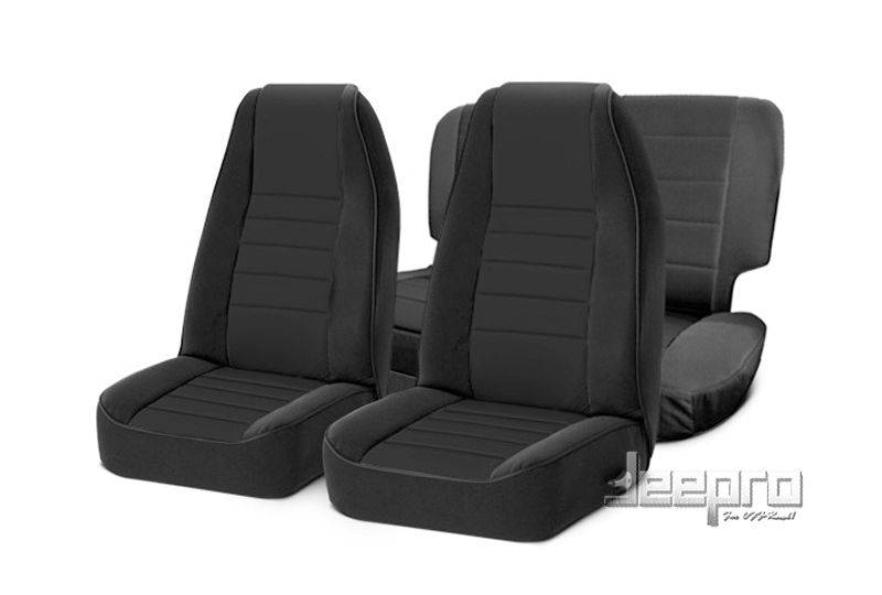 Smittybilt 2013-2018 Jeep JK 4 Door Neoprene Front Rear Seat Cover Set Black 471601