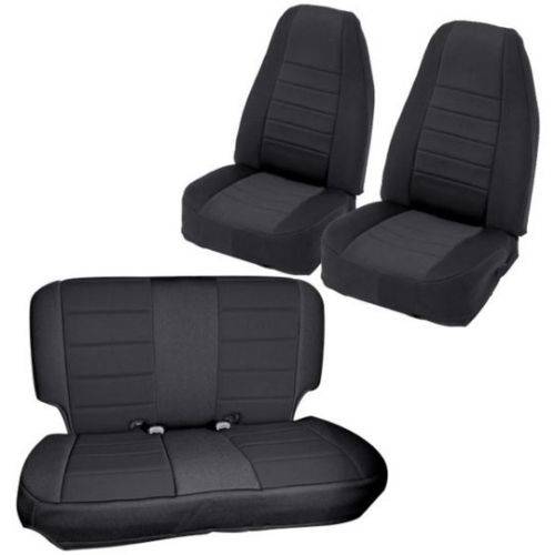 Smittybilt 2013-2018 Jeep JK 2 Door Neoprene Front Rear Seat Cover Set Black 471501