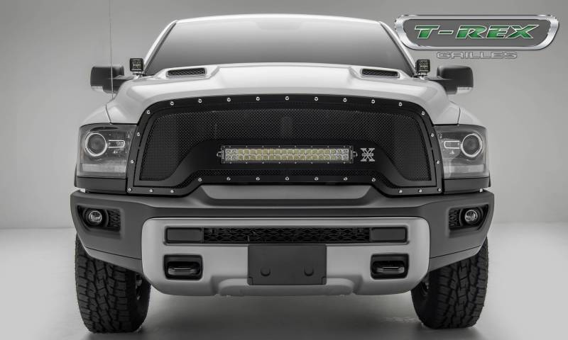 T-REX 2015-2017 Dodge RAM 1500 Rebel Billet Series Bumper Grille Overlay Aluminum With Polished Finish 254641