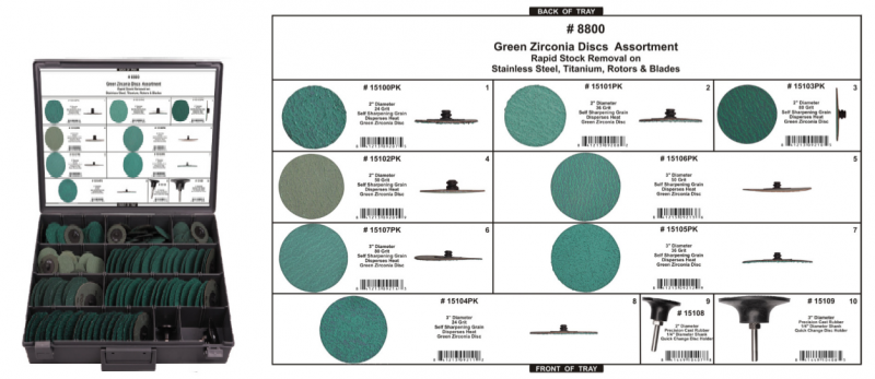 Disco Green Zirconia Disc's Assortment 147 Pieces 8800