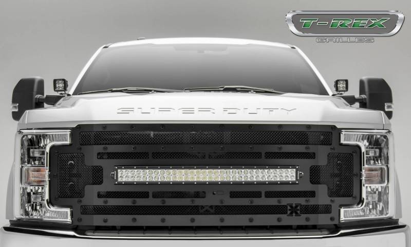 T-REX 2017-2019 Ford F-250 F-350 F-450 F-550 Super Duty With Camera Provision STEALTH Main Replacement Grille Black 6315371-BR