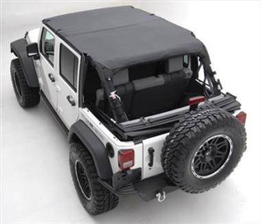 Smittybilt 2007-2009 Jeep Wrangler Rubicon JK 4dr Unlimited Extended Brief Top Windshield Channel Bundle BIKIJK0709435
