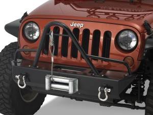 Warrior 2007-2017 Jeep Jk Wrangler Front Rock Crawler Bumper Add Brushguard & Drings Black 59051
