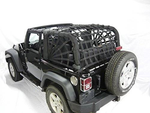 Dirtydog 2007-2018 Jeep Wrangler JK 2 Door Netting with Spiderweb Sides Black J2NN07ASBK