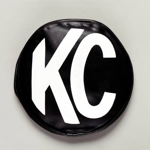 KC Hilites 6" Vinyl Cover Black with White KC Logo 5100