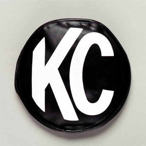 KC Hilites 8" Vinyl Cover Black with White KC Logo 5800