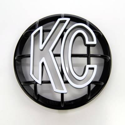 KC Hilites 5" Apollo Stone Guard Black with White KC Logo 7217