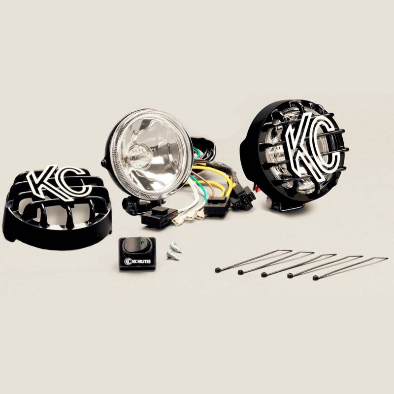 KC Hilites 4" Rally 400 Halogen System Black Spread Beam Pair Pack 490