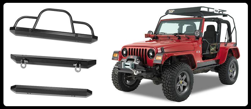 Warrior 1987-2006 Jeep Yj Tj Wrangler Rear Rock Crawler Bumper Add Hitch & Drings Black 576