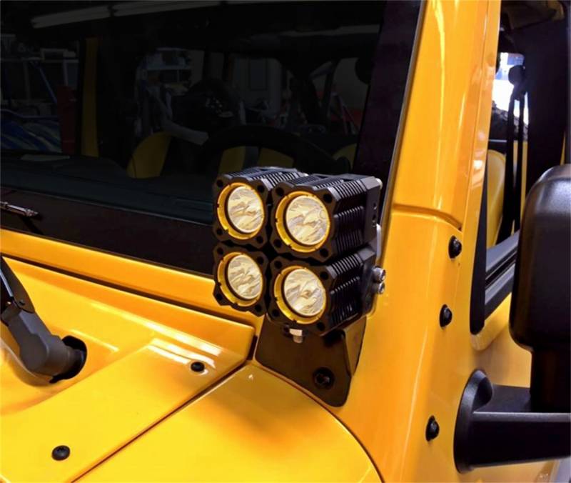 KC Hilites 2007-2018 Jeep Wrangler JK Windshield Pillar Light Mount Bracket Set 7316