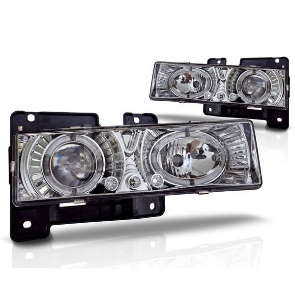 Winjet 1992-1994 Chevrolet Blazer Chrome Clear Halo Projector Head Light WJ10-0002-01