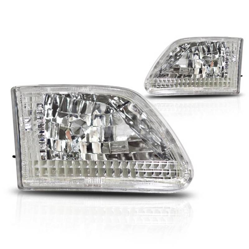 Winjet 1997-2002 Ford Expedition Chrome Euro Head Light WJ10-0014-01