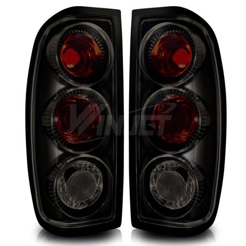 Winjet 1998-2004 Nissan Frontier Black Clear Altezza Tail Light WJ20-0043-04