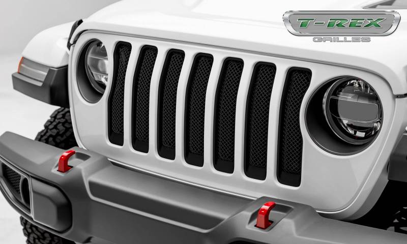 T-Rex 2018-2023 Jeep Wrangler JL 2020-2023 Jeep Gladiator Sport Series Formed Mesh Grille Installs behind factory grille Black 46493