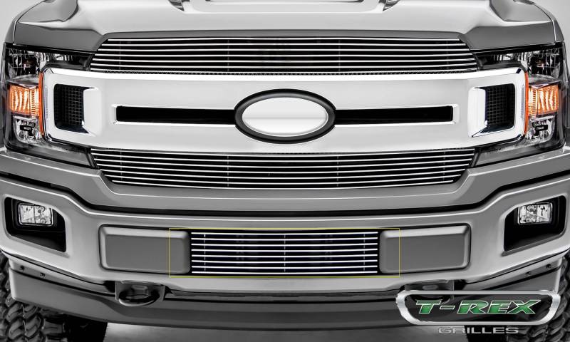 T-Rex 2018-2020 Ford F-150 Limited Lariat Billet Bumper Grille Polished 1 PC Overlay 25571