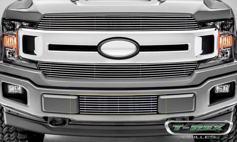 T-Rex 2018-2020 Ford F-150 Limited Lariat Billet Bumper Grille Polished 1 PC Overlay 25571