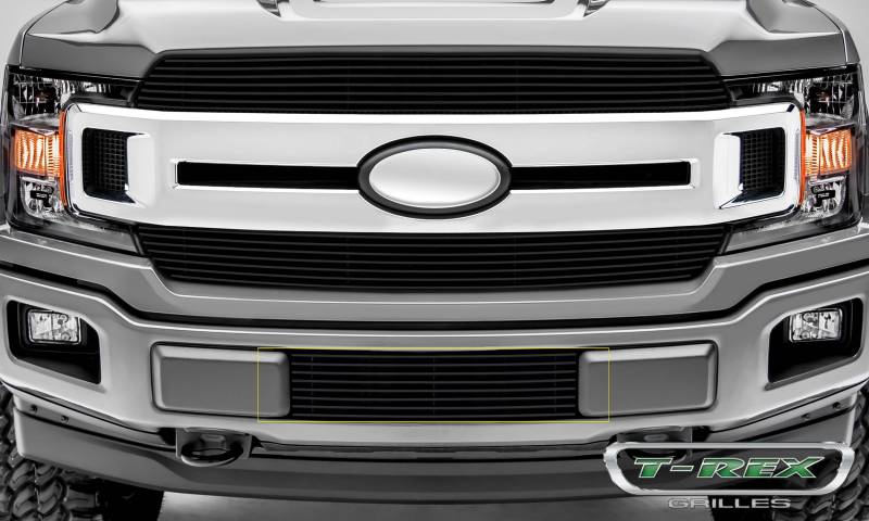 T-Rex 2018-2020 Ford F-150 Billet Series Bumper Grille Overlay with Black Powdercoat Aluminum Finish 25571B