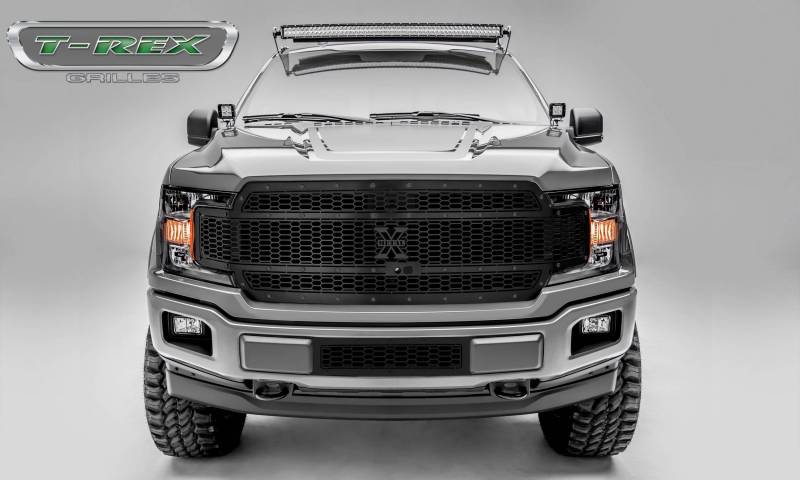 T-rex 2018-2020 Ford F-150 Laser X-metal Stealth Series Main Grille Replacement Fits Vehicles W/ Ffc Laser Cut Steel Pattern Black 7715891-BR