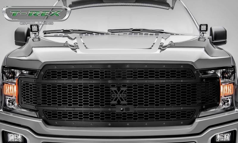 T-rex 2018-2020 Ford F-150 Laser X-metal Stealth Series Main Grille Replacement Fits Vehicles W/ Ffc Laser Cut Steel Pattern Black 7715891-BR