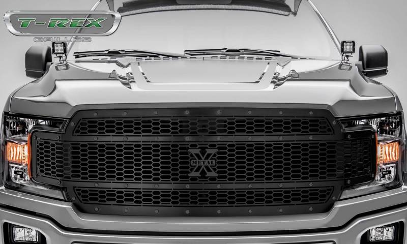T-rex 2018-2020 Ford F-150 Laser X-metal Stealth Series Main Grille Replacement Laser Cut Steel Pattern Black 7715841-BR