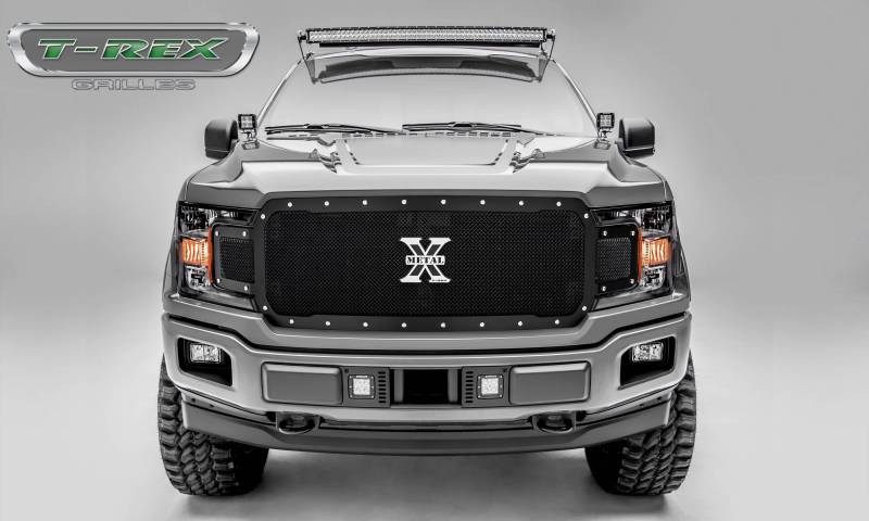 T-rex 2018-2020 Ford F-150 X-metal Series Main Grille Replacement Chrome Studs With Black Powdercoat Finish 6715711