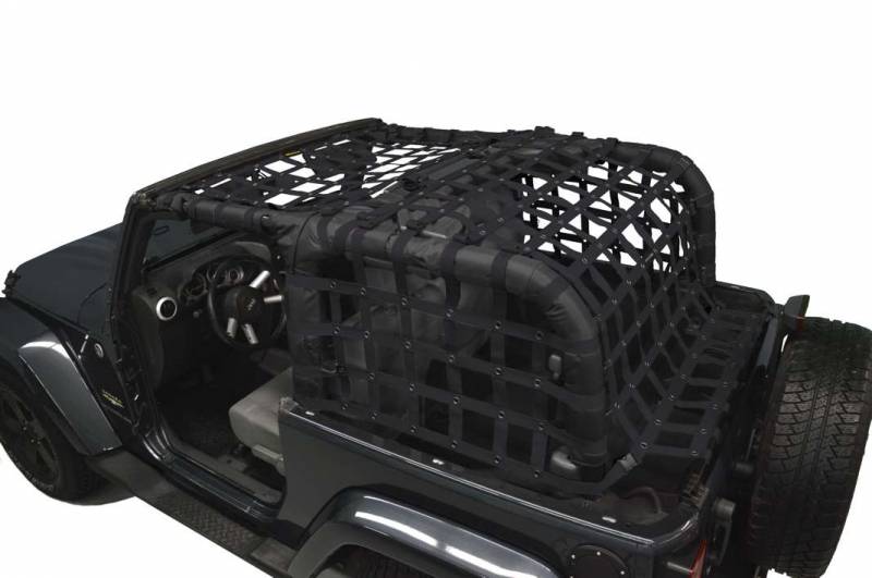 DirtyDog 2007-2018 Jeep Wrangler JK 2 door Netting with Cargo Sides Black J2NN07ACBK