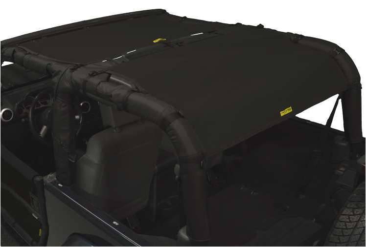 Dirtydog 2007-2018 Jeep Wrangler JK 2 Door Sun Screen front and rear Black J2SS07F2BK