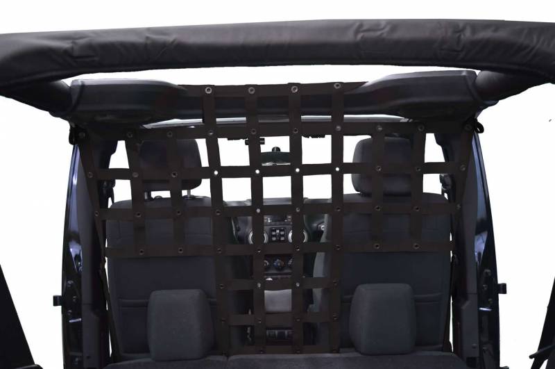 Dirtydog 2007-2018 Jeep Wrangler JKU 4 Door Pet Divider Behind Front Seats Black J4PD07F1BK
