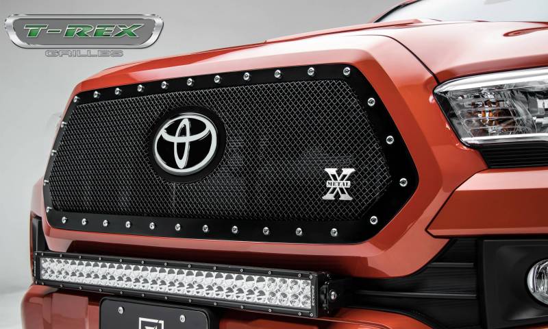 T-Rex 2018-2023 Toyota Tacoma X-metal Grille Insert Chrome Studs Black 6719511