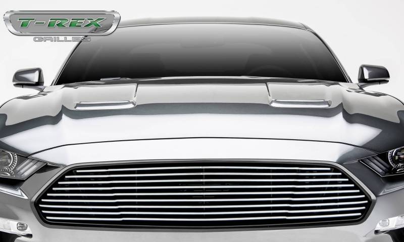 T-Rex 2018-2021 Ford Mustang Gt Billet Grille Main Overlay With Black Powder Coated Finish And Polished Face 6215500