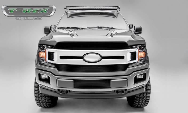 T-Rex 2018-2020 Ford F150 Billet Series 2 PC Main Grille Overlay Insert with Black Powdercoat Aluminum Finish 20571B