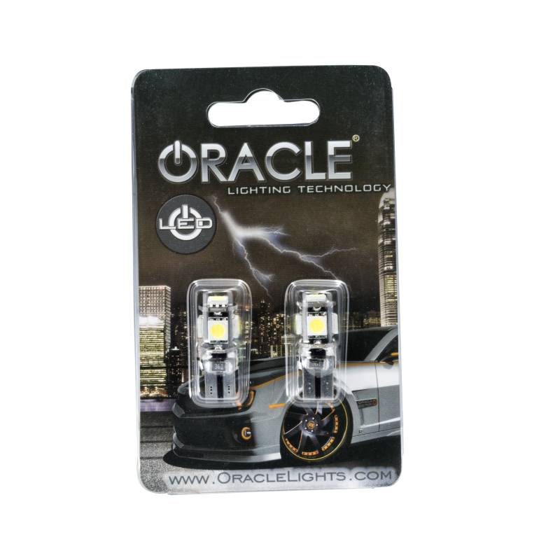 Oracle Lighting T10 5 LED 3 Chip SMD Bulbs Pair Cool White 4801-001