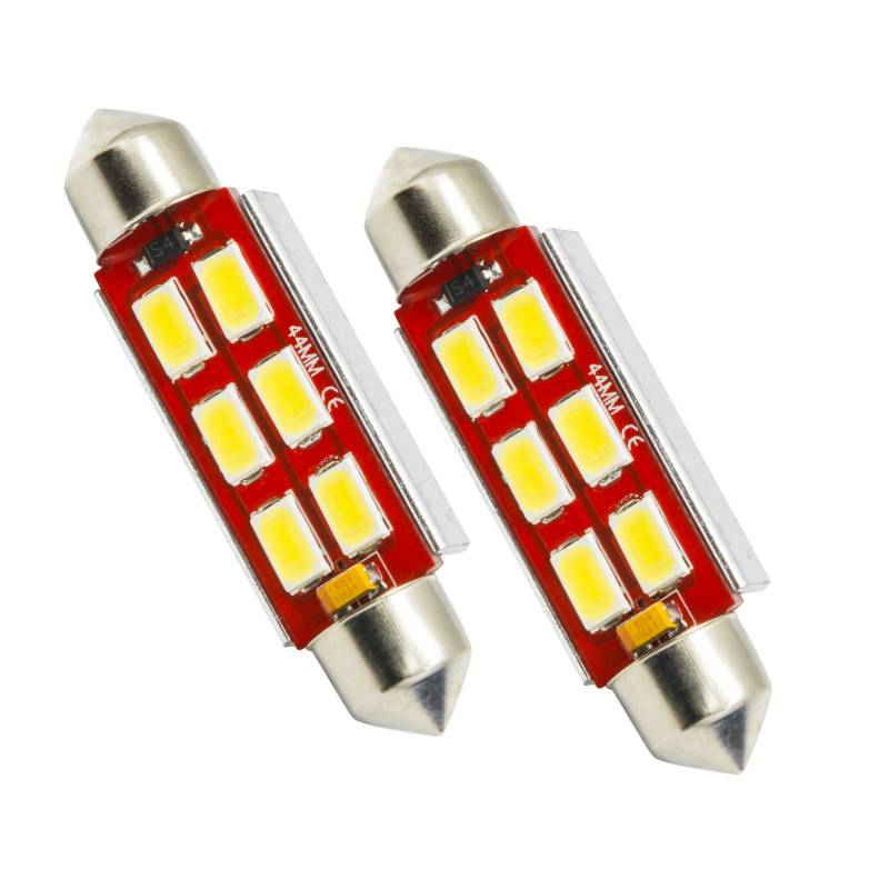 Oracle Lighting 44MM 6 LED 3-Chip Festoon Bulbs Pair Cool White 5207-001