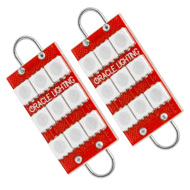 Oracle Lighting 44MM 6 LED 3 Chip Loop Festoon Bulbs Pair Red 5209-003