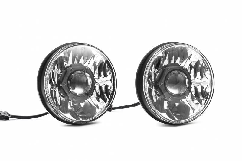 KC Hilites 2007-2018 Jeep Wrangler JK Gravity reg LED Pro 7" Headlight DOT System Pair Pack 42341