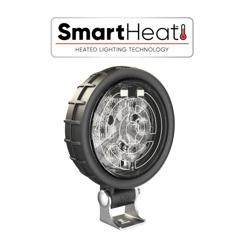 J.W Speakers 670F 12V 24V Heated Worklamp LED Flood Beam Amber Light 1403491