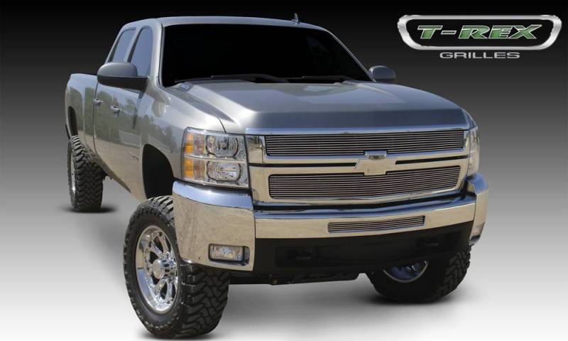 T-Rex 2007-2010 Chevrolet Silverado 2500 3500 HD Billet Grille Overlay Bolt On Polished 2 Pc 21112