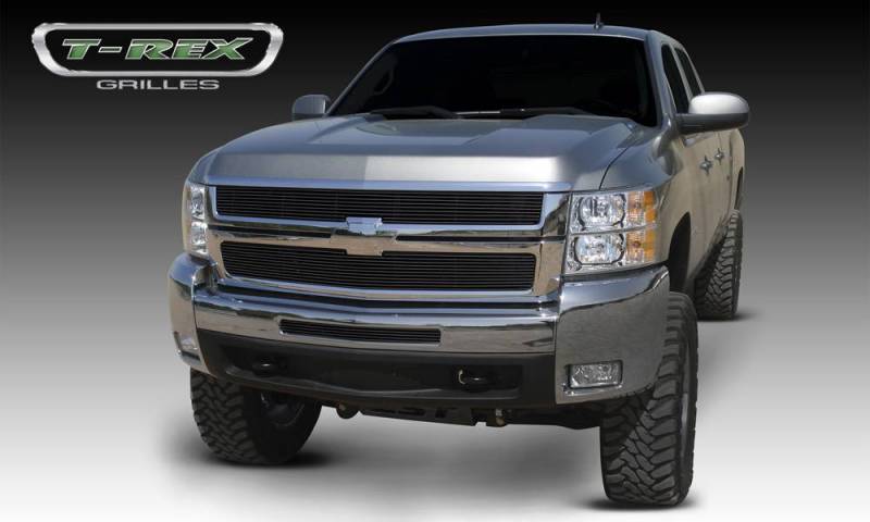 T-Rex 2007-2010 Chevrolet Silverado 2500 3500 HD Billet Grille Overlay Bolt On Black 2 Pc 21112B