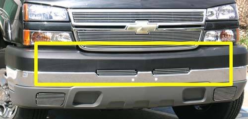 T-Rex 2003-2006 Chevrolet Silverado 1500 2500 3500 2007 Silverado 1500 Classic Bumper Billet Grille Top Pad Insert Polished 2 Pc (3 Bars) 25103