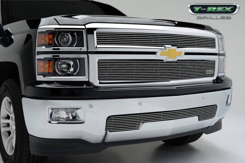 T-Rex 2014-2015 Chevrolet Silverado 1500 Billet Grille Overlay Bolt On 2 Pc Polished 21117