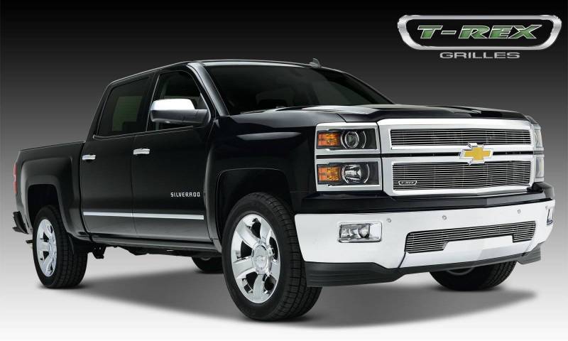 T-Rex 2014-2015 Chevrolet Silverado 1500 Billet Grille Overlay Bolt On 2 Pc Polished 21117