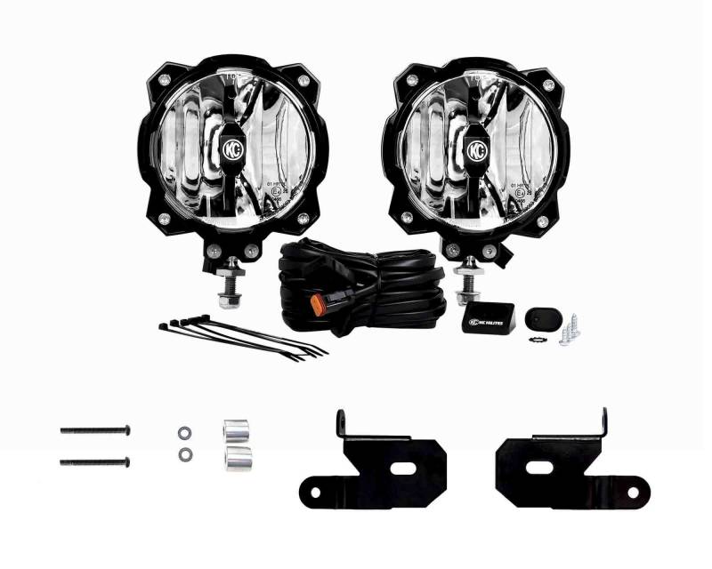 KC Hilites 2018-2024 Jeep Wrangler JL 2020-2024 Gladiator JT 4xe 6" Pro6 Gravity LED A-Pillar Mount 20W Spot Beam 2 Light System 97111