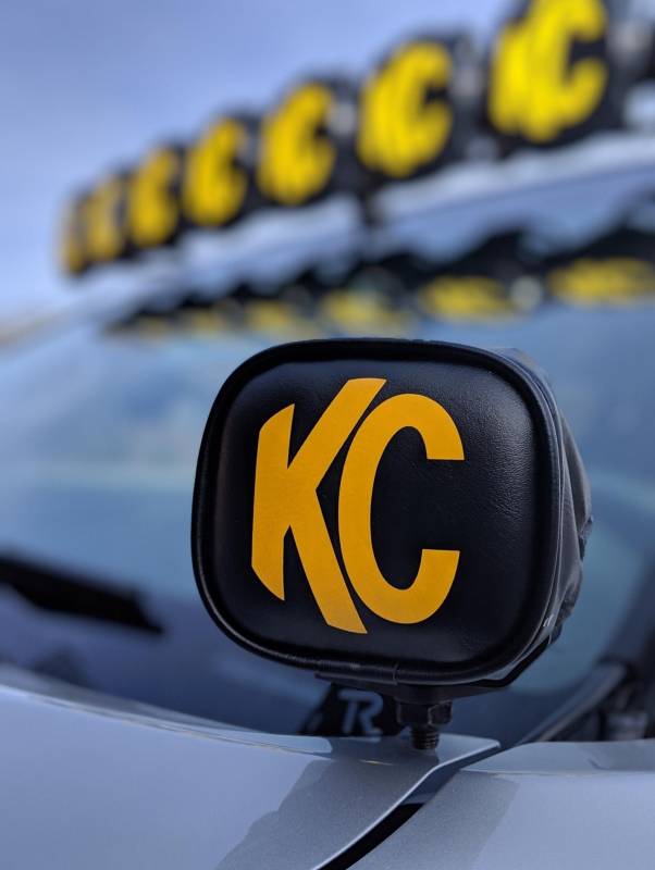 KC Hilites KC Logo 3" Vinyl Cover Black with Yellow 5303