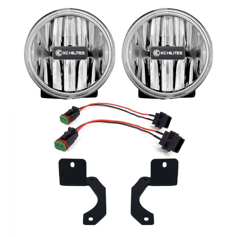 KC Hilites 2018-2024 Jeep Wrangler JL Rubicon Moab 2020-2024 Jeep Gladiator JT Rubicon Gravity LED G4 Clear Fog Lights Steel Bumper 504