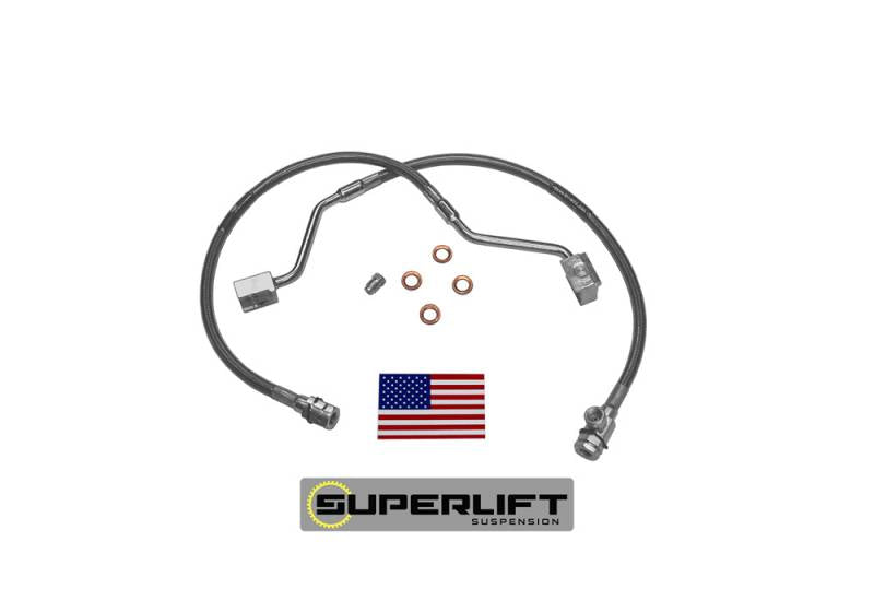 SUPERLIFT 1990-1996 Ford F-150 Bronco Bulletproof Brake Hose Front 4 Inch-6 Inch Pair 91310