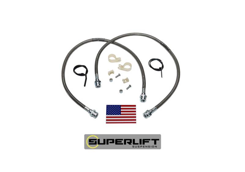 SUPERLIFT 1984-1989 Toyota 4Runner 1979-1995 Pickup Bulletproof Brake Hose Front 4 Inch-7 Inch Pair 91450