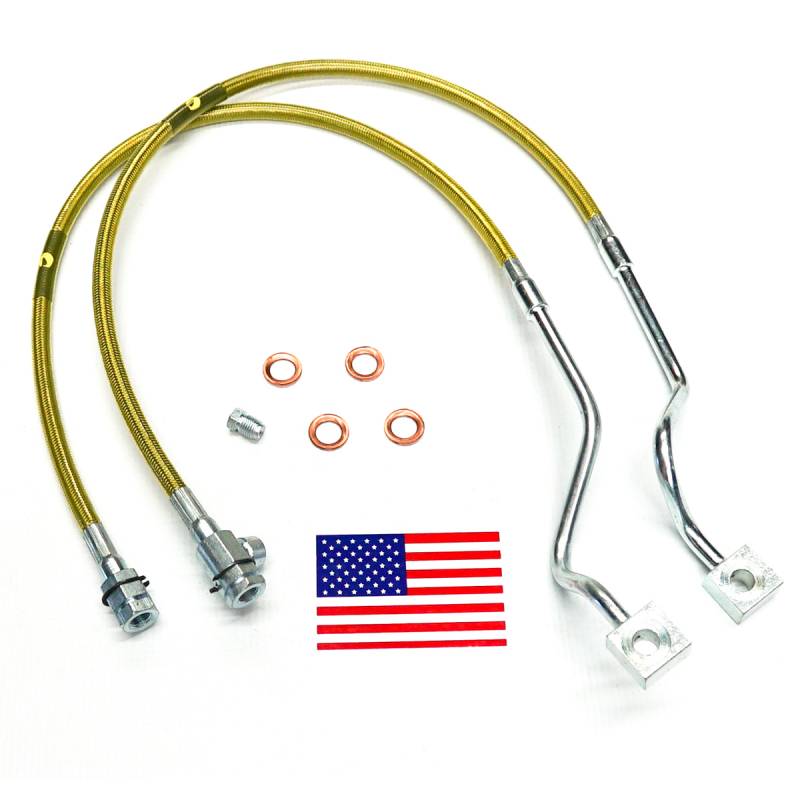 SUPERLIFT 1999-2004 Ford F-250 F-350 Super Duty Bulletproof Brake Hose Front 4 Inch-8 Inch Pair 91510