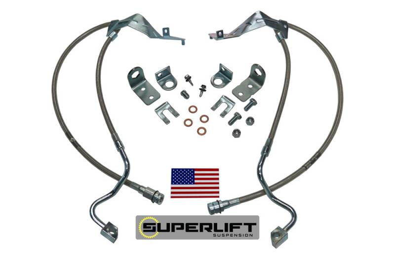 SUPERLIFT 2005-2007 Ford F-250 F-350 Super Duty Bulletproof Brake Hose Front 4 Inch-8 Inch Pair 91520