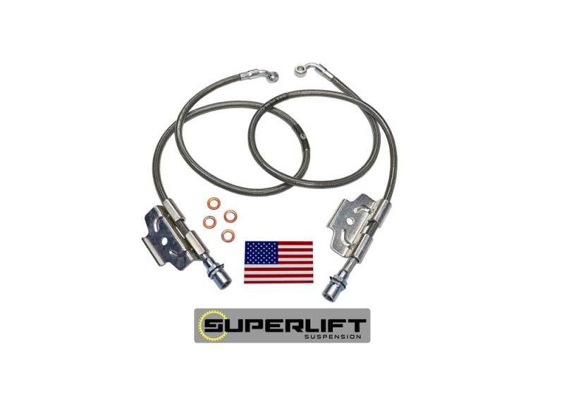 SUPERLIFT 2003-2013 Dodge Ram 2500 3500 Bullet Proof Brake Hose Front 4 Inch-6 Inch Pair 91600