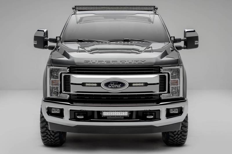 ZROADZ 2017-2019 Ford F-250 F-350 F-450 F-550 6 Inch LED Straight Single Row Slim Light Bars Z415571-Kit